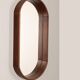 Miroir mural ovale vintage des années 70 en bois design italien