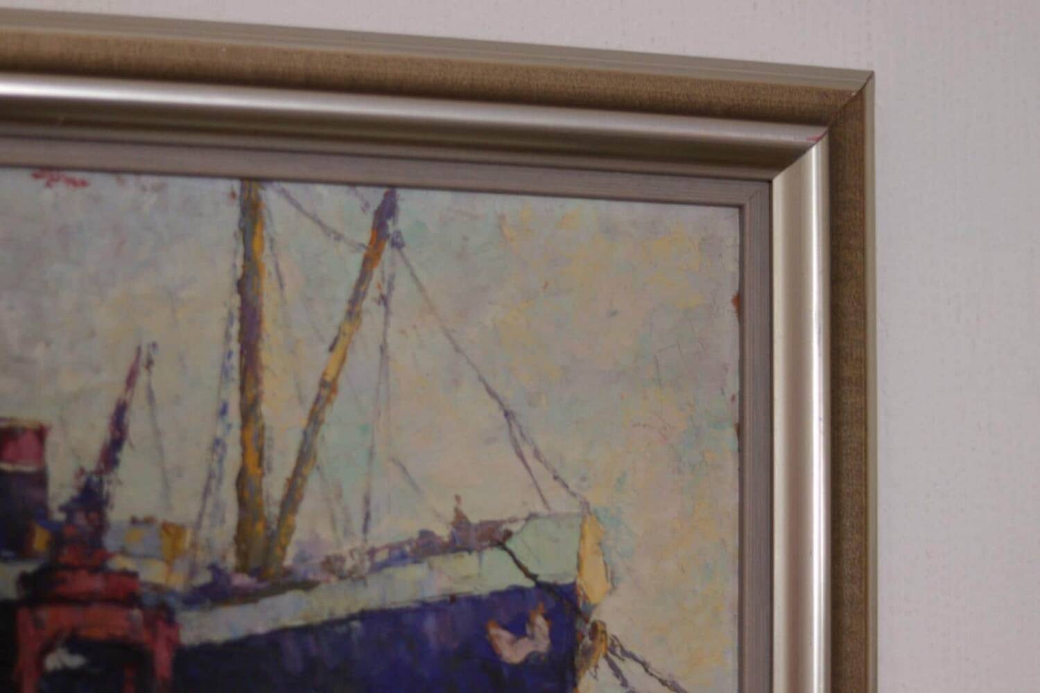 French Oil on Panel – “Port de Nice” by Elie Bernadac (1913–1999)