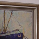 French Oil on Panel – “Port de Nice” by Elie Bernadac (1913–1999)