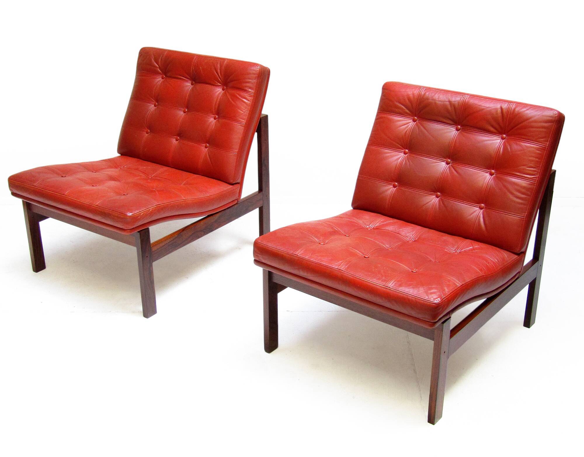 Two Danish Rosewood Lounge Chairs by Ole Knudsen For France & Son