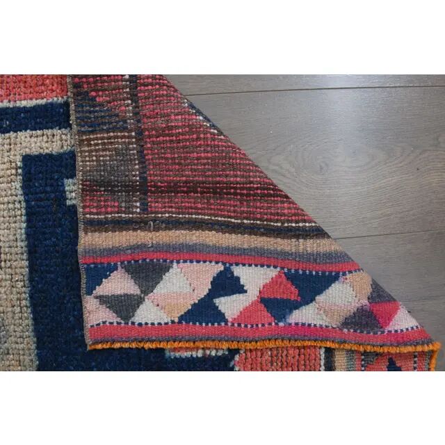 1970s Turkish Oushak Handmade Wool Cotton Pink Runner Rug 90x333