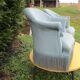 Pair of blue velvet toad armchairs