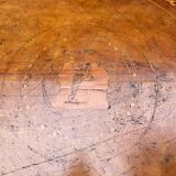 Antique round marquetry Empire table from the early 19th century