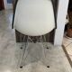 Fibreglass chair with skai vinyl, DSR Eiffel, off-white, Eames, Herman Miller.