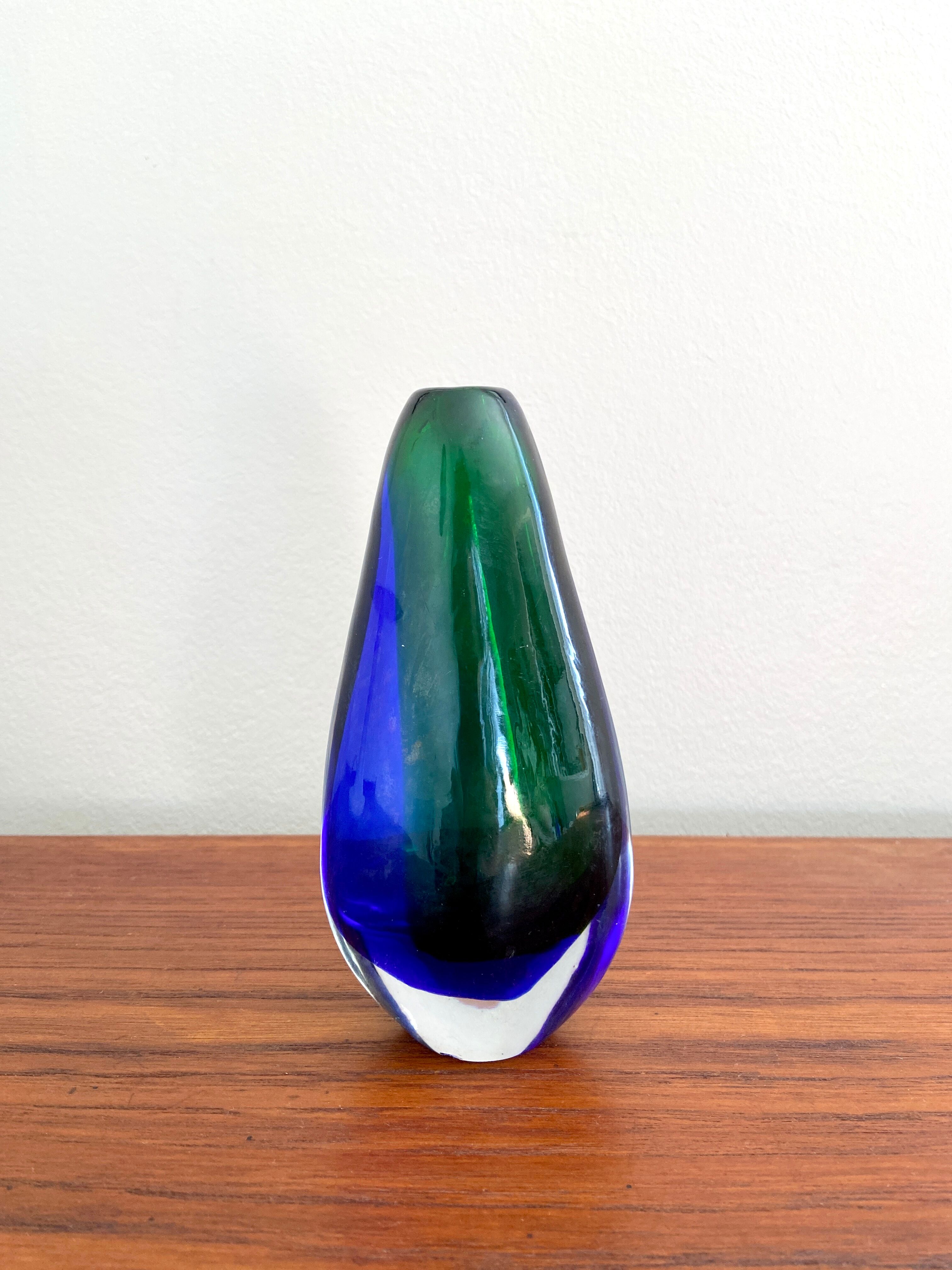 Blue and green murano vase