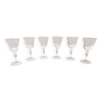 Ensemble postmoderne de 5 coupes à champagne en cristal de Baccarat, France
