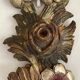 Decorative carved wooden ornament bouquet flowers and ribbon