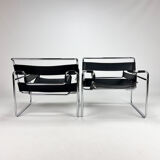 Set of 2 Wassily B3 Chairs by Marcel Breuer, 1980s