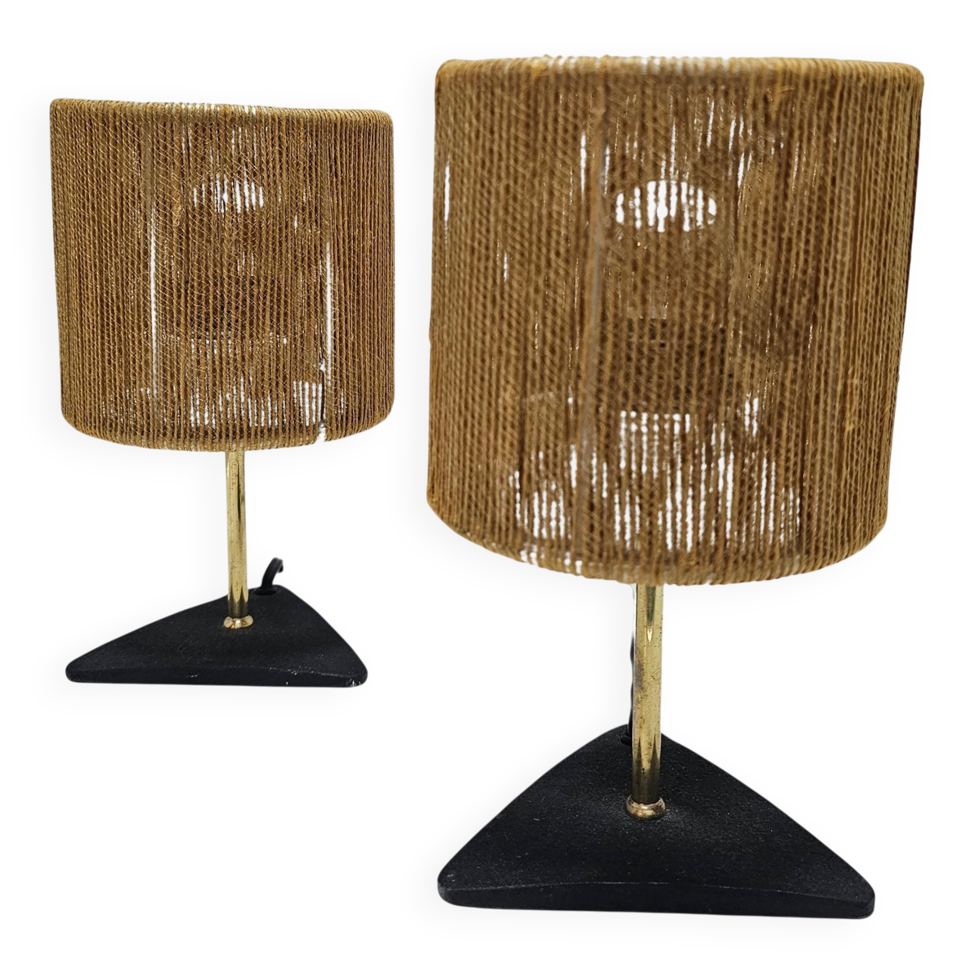 Pair of Mid Century Modern table lamps by Carl Aubock, 1940s.
