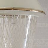 Vintage pendant light in glass and gold metal - 1960s