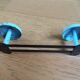 Wall coat rack with 2 vintage hooks from the 60s and 70s