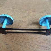 Wall coat rack with 2 vintage hooks from the 60s and 70s