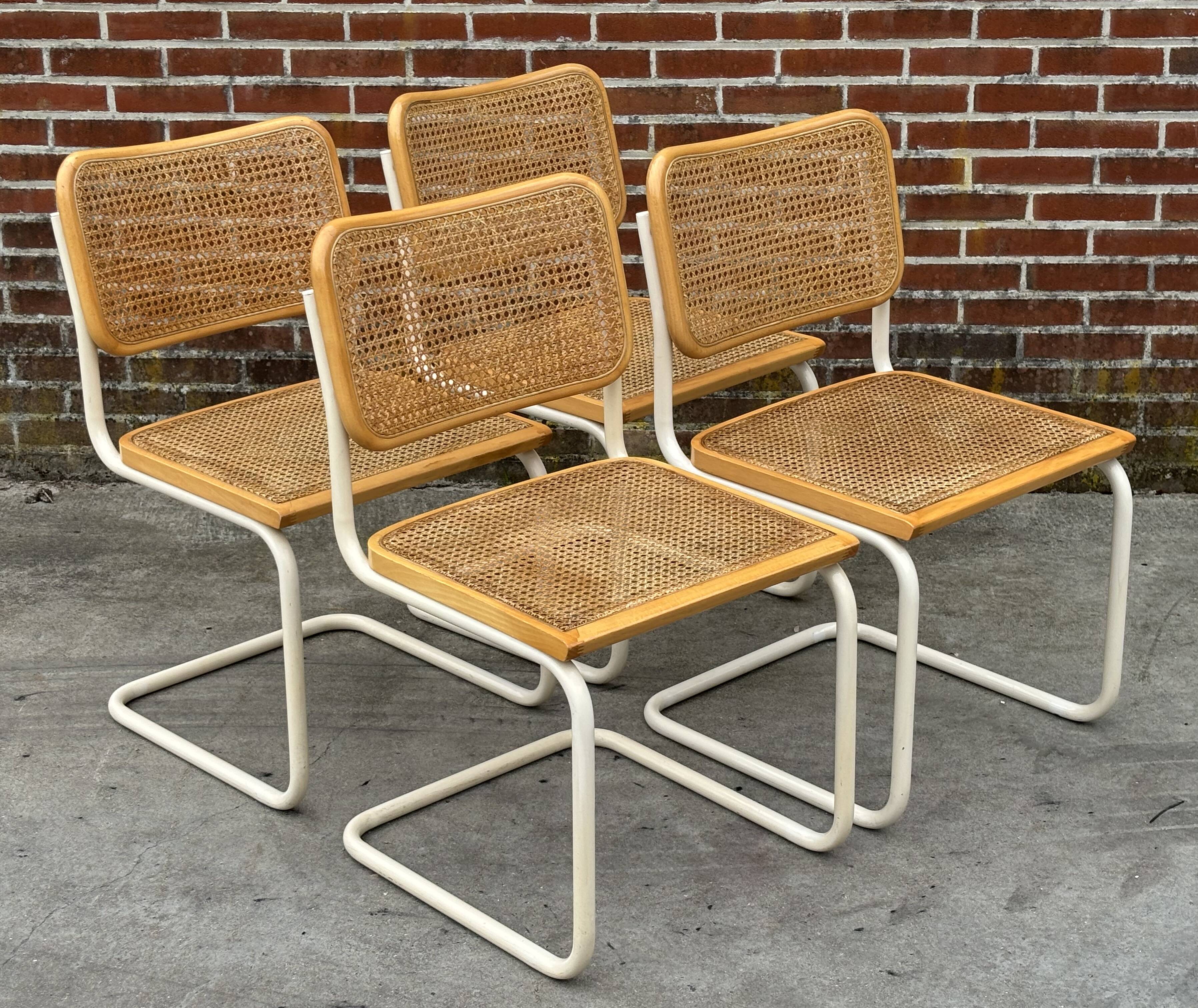 Set of 4 Cesca b32 model chairs in by Marcel Breuer Design