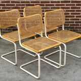Set of 4 Cesca b32 model chairs in by Marcel Breuer Design
