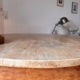 Table à manger ronde pliante en bois massif