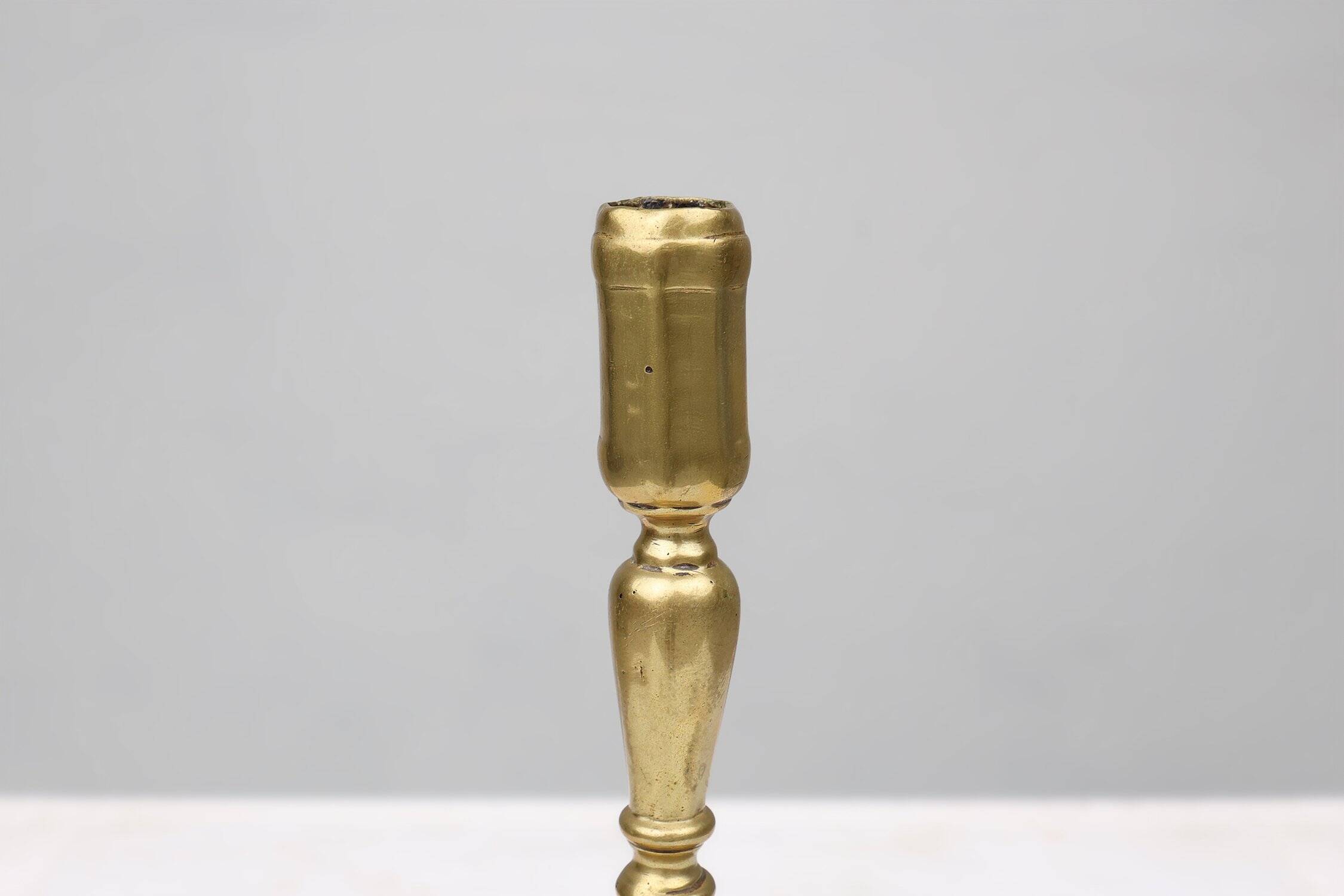 French Antique Candlestick in Bronze, 16th Century