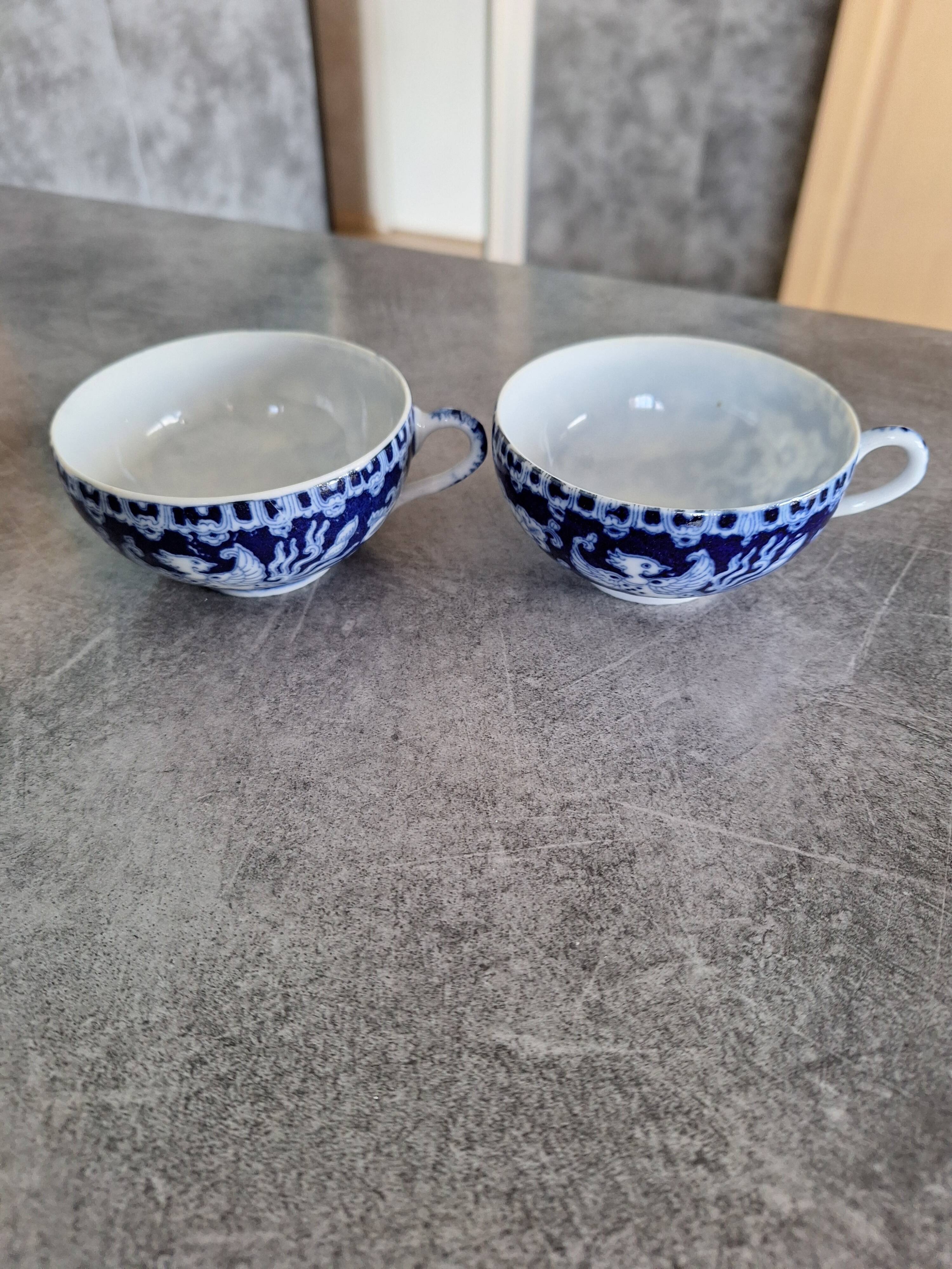 Blue Chinese Porcelain Teacups