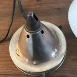 Vintage opaline and brass pendant lamp