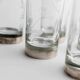 Lot of 6 drinking glasses - silver base, engraved wheat and floral decoration - Italy 1960s