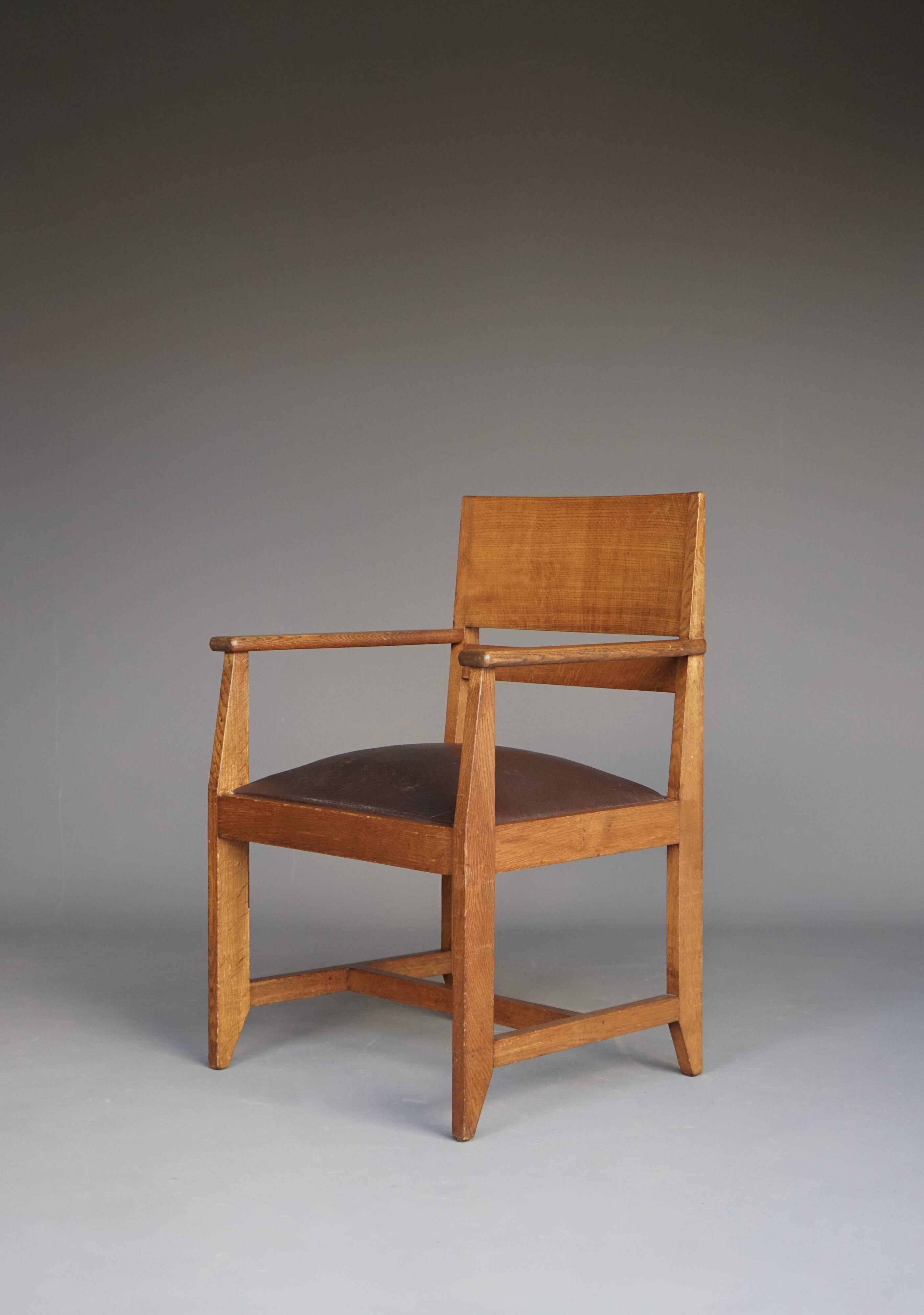 Oak Armchair by Henk Wouda for H. Pander & Zn., 1930s