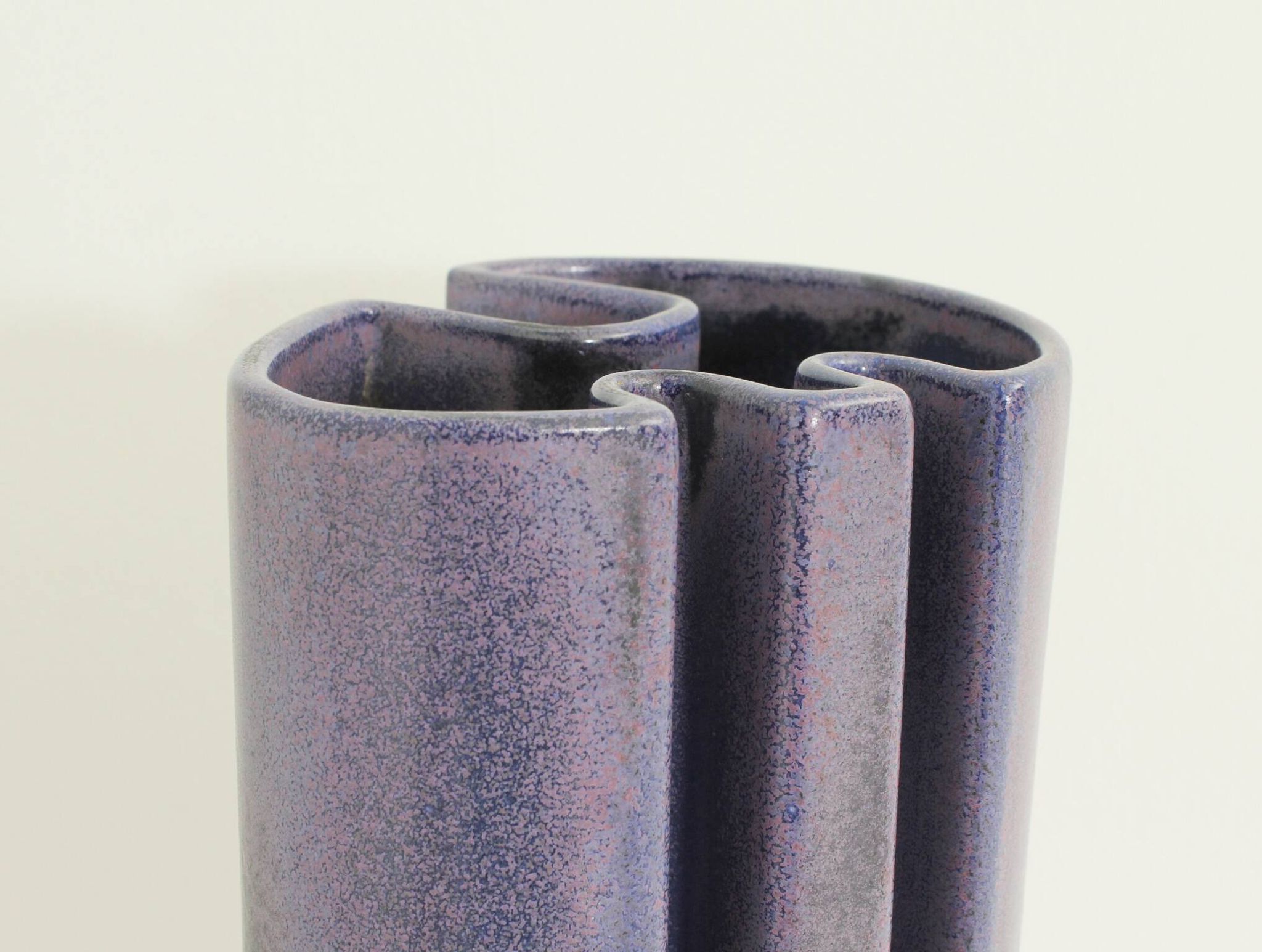 Multifaceted ceramic vase by Angelo Mangiarotti, Italy, 1968.