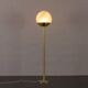 Venini Italian brass floor lamp with Murano swirl globe, Italy 1970s