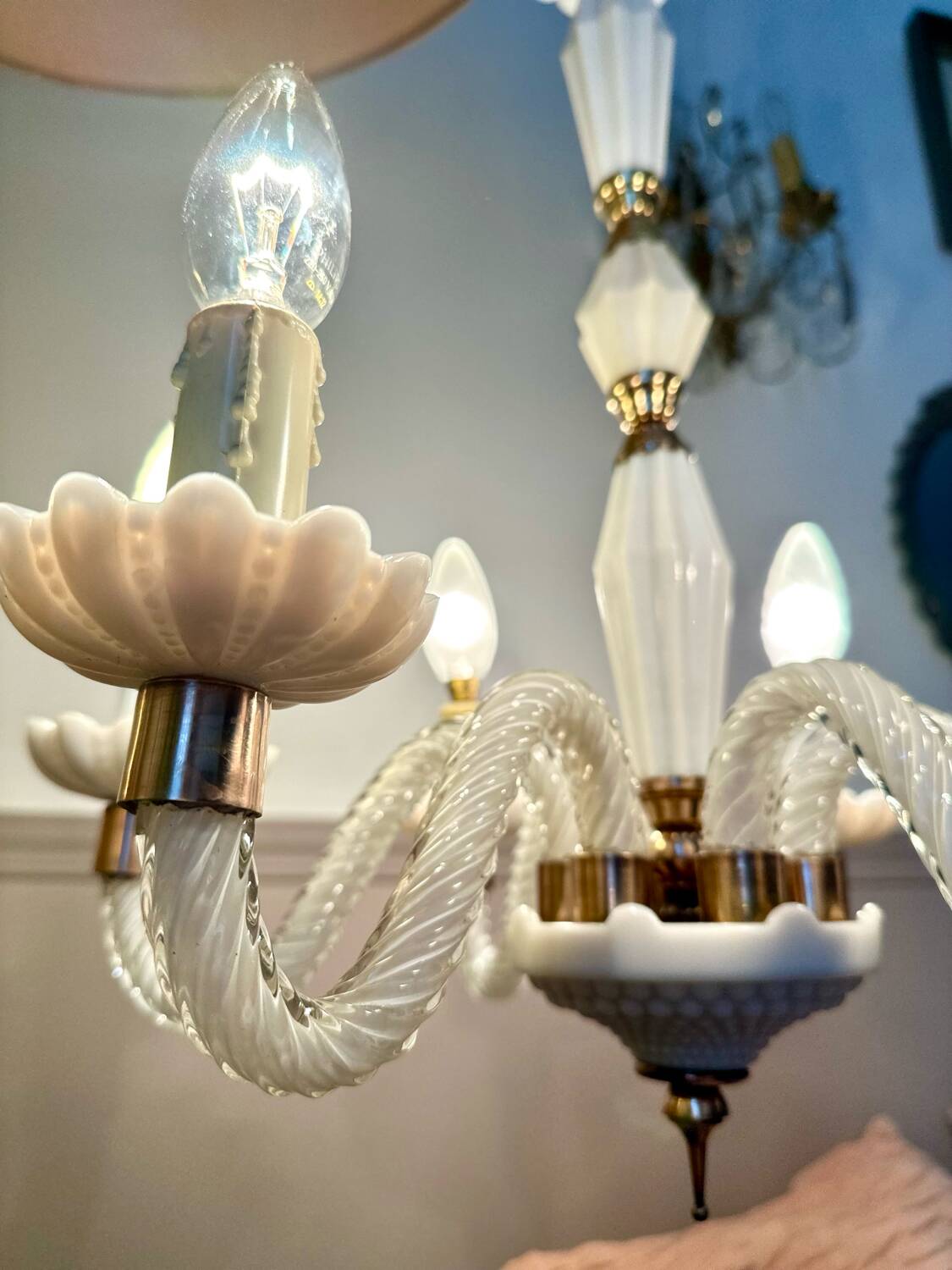 Vintage Murano chandelier in Venetian blown glass