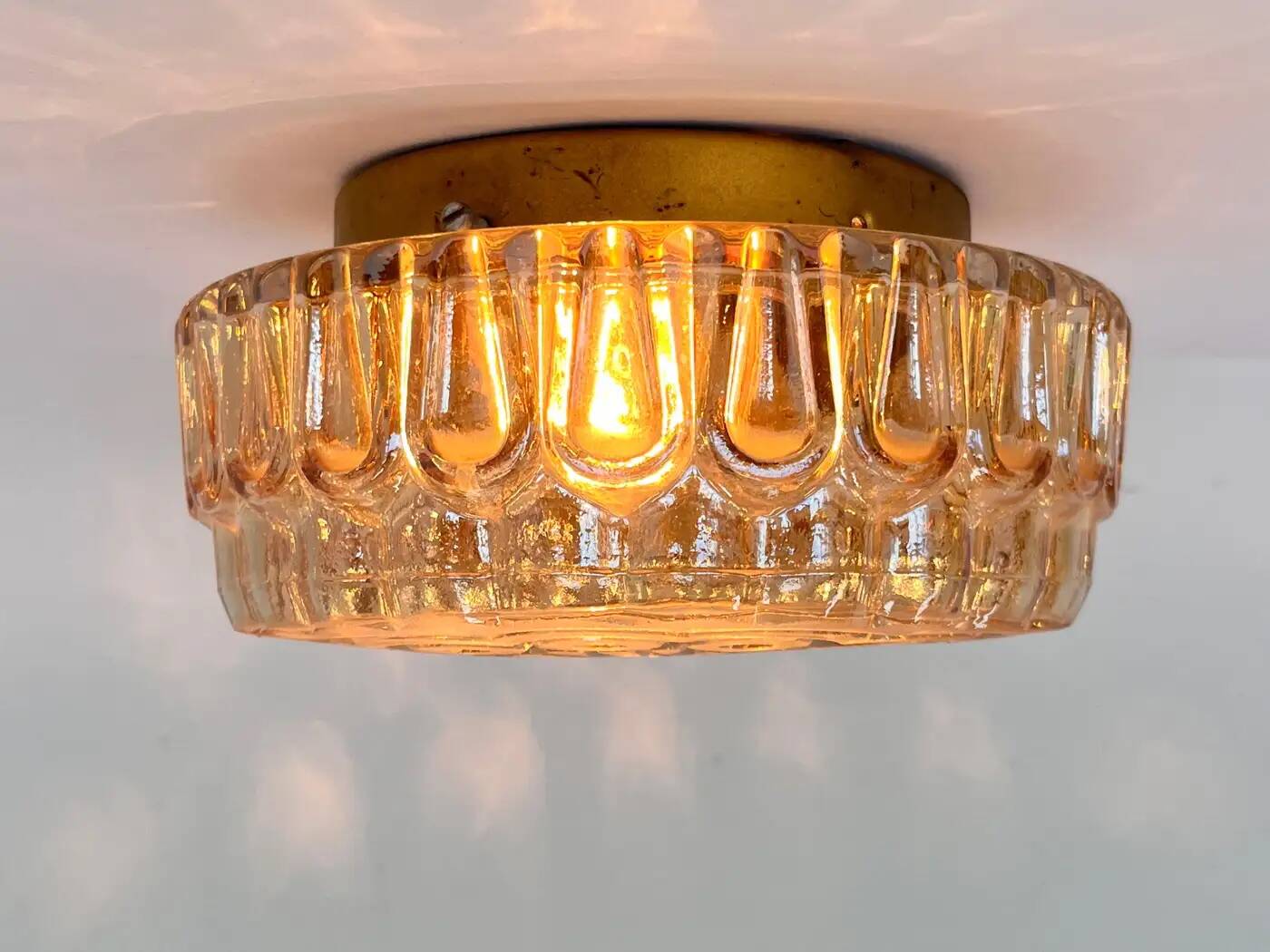 Plafonnier ou applique murale en verre, style Midcentury, Allemagne, années 1970