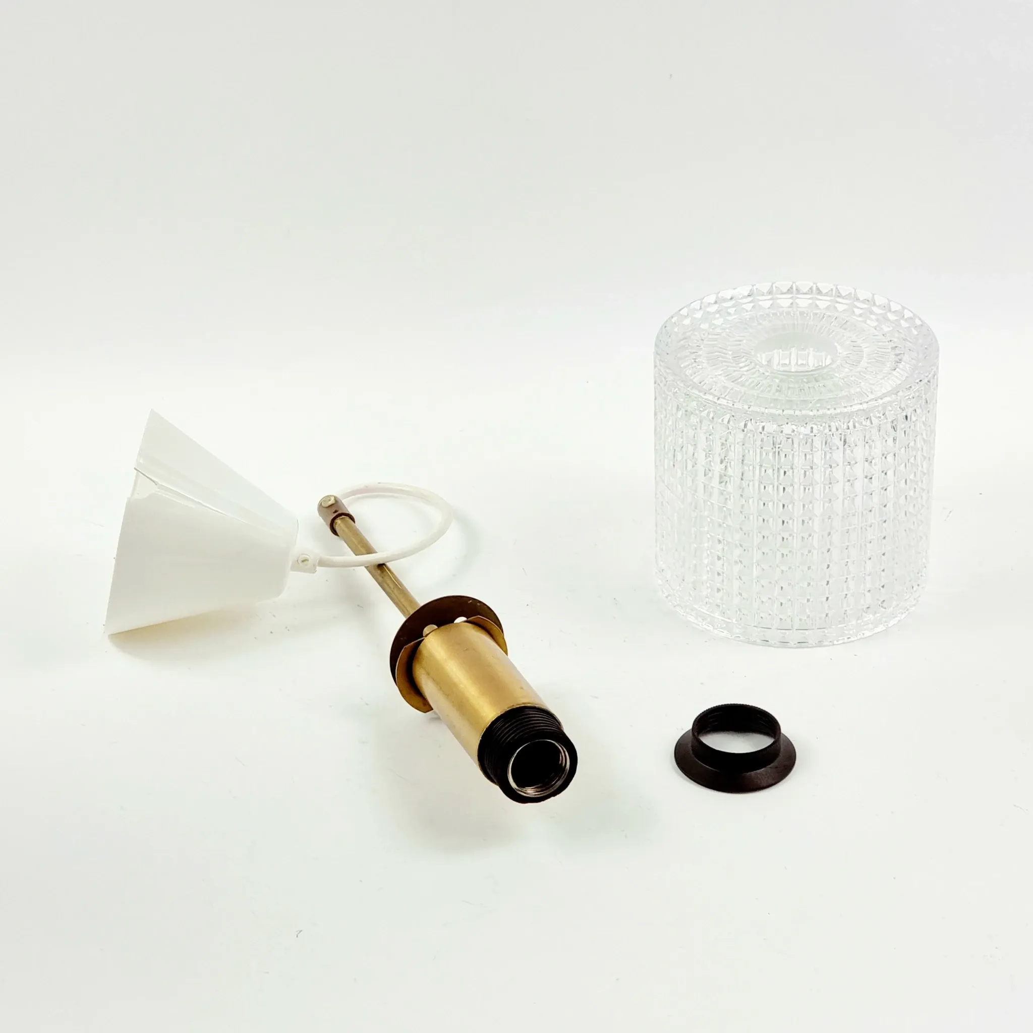Mid-Century Scandinavian Glass & Brass Ceiling by C. Fagerlund for Orrefors