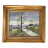 Oil Painting Canvas Country Path Landscape Nature Autumn LALLEMA