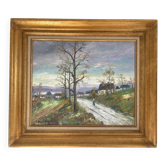 Oil Painting Canvas Country Path Landscape Nature Autumn LALLEMA