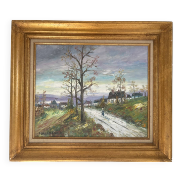 Oil Painting Canvas Country Path Landscape Nature Autumn LALLEMA