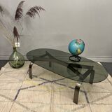 Chromed coffee table and smoked glass