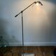 Pivoting brushed aluminum floor lamp from the 70s