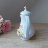 Faience coffee maker floral pattern, pouring coffee maker bohemian style