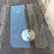 Vintage glass coffee table and metal globe