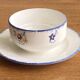 Bowl on plate / sauce boat in Digoin Sarreguemines Mary Lou earthenware.