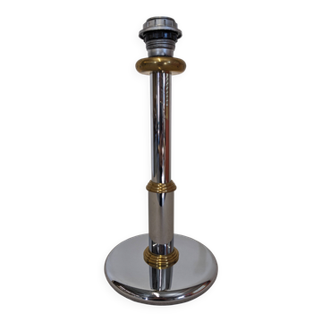 Hollywood Regency lamp base in chrome brass, France circa 1970.