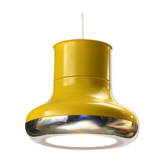 Yellow pendant light "Fluga" by Hemi. Sweden 1970s