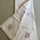 Nappe 145 x 245 brodée fleurs et 12 serviettes