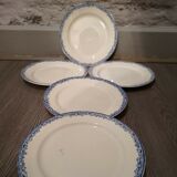 Series of 5 plates in Sarreguemines earthenware model Fontages