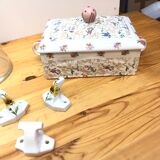 3 patères wall-makeers ceramic porcelain floral vintage 60 Samaritan France