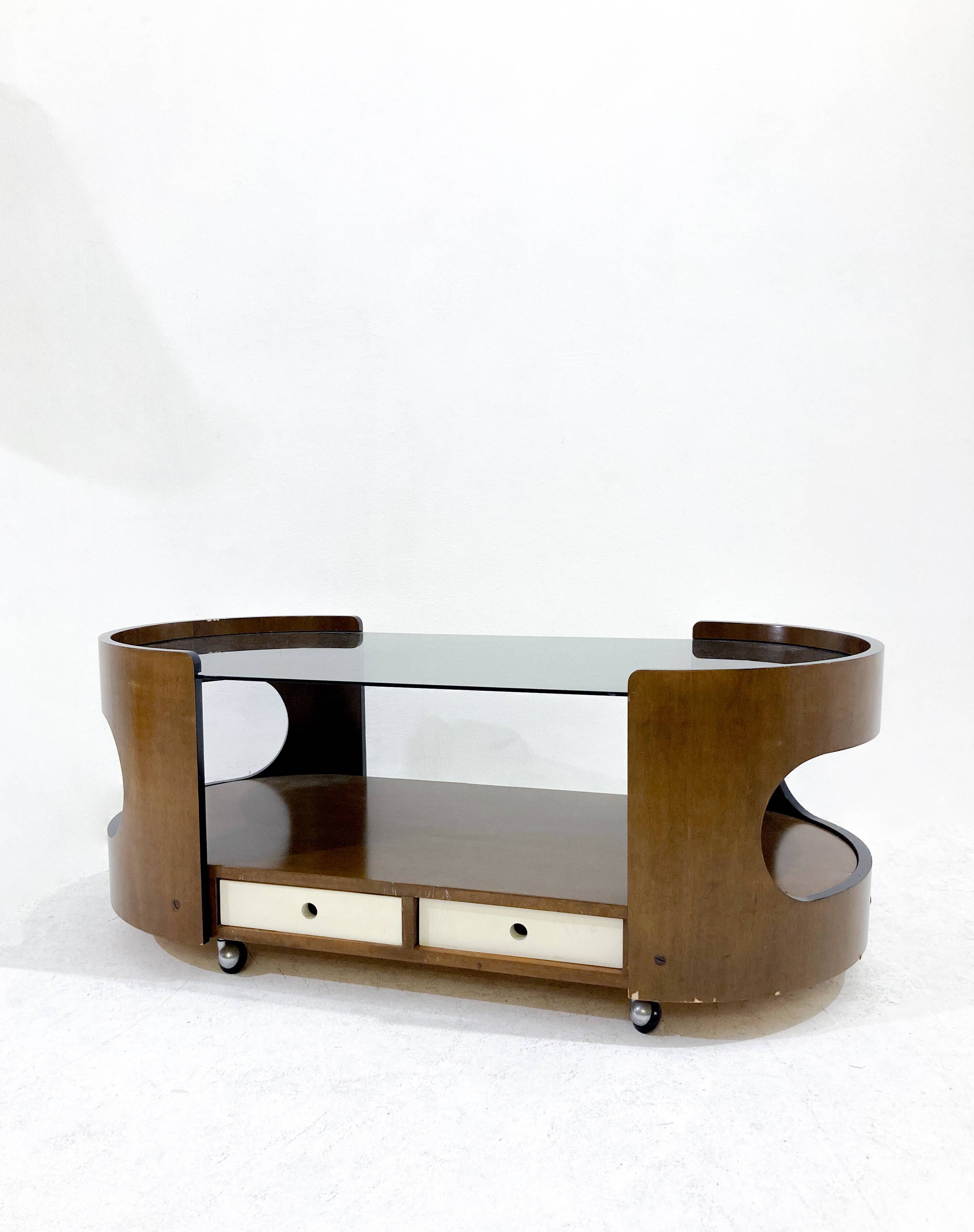 Mid-Century Moder Coffee Table in the style of Joe Colombo, 1970s