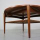Scandinavian Modern Teak& Rattan Round Coffee Table, 1960's Denmark