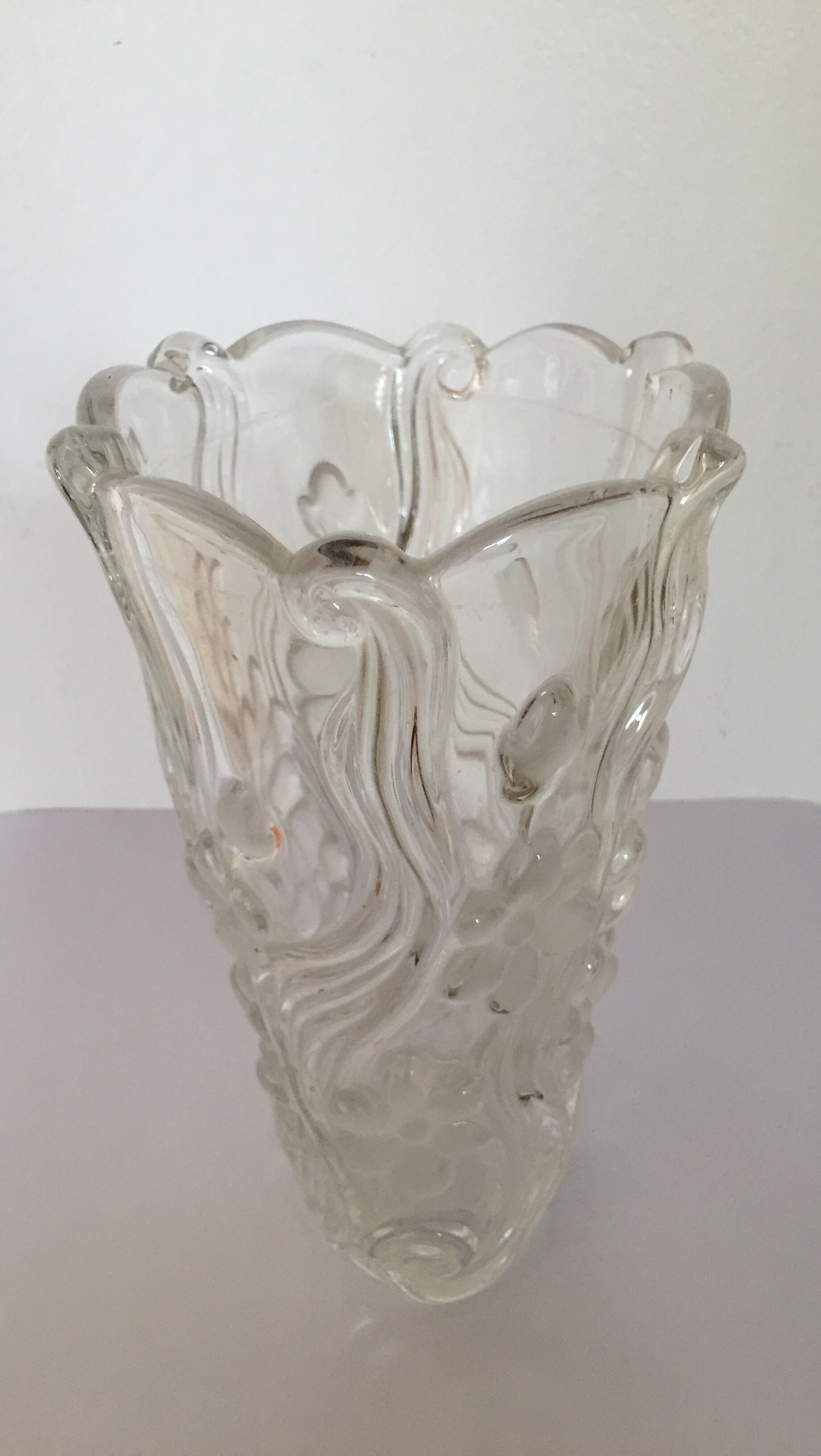 Molded glass vase