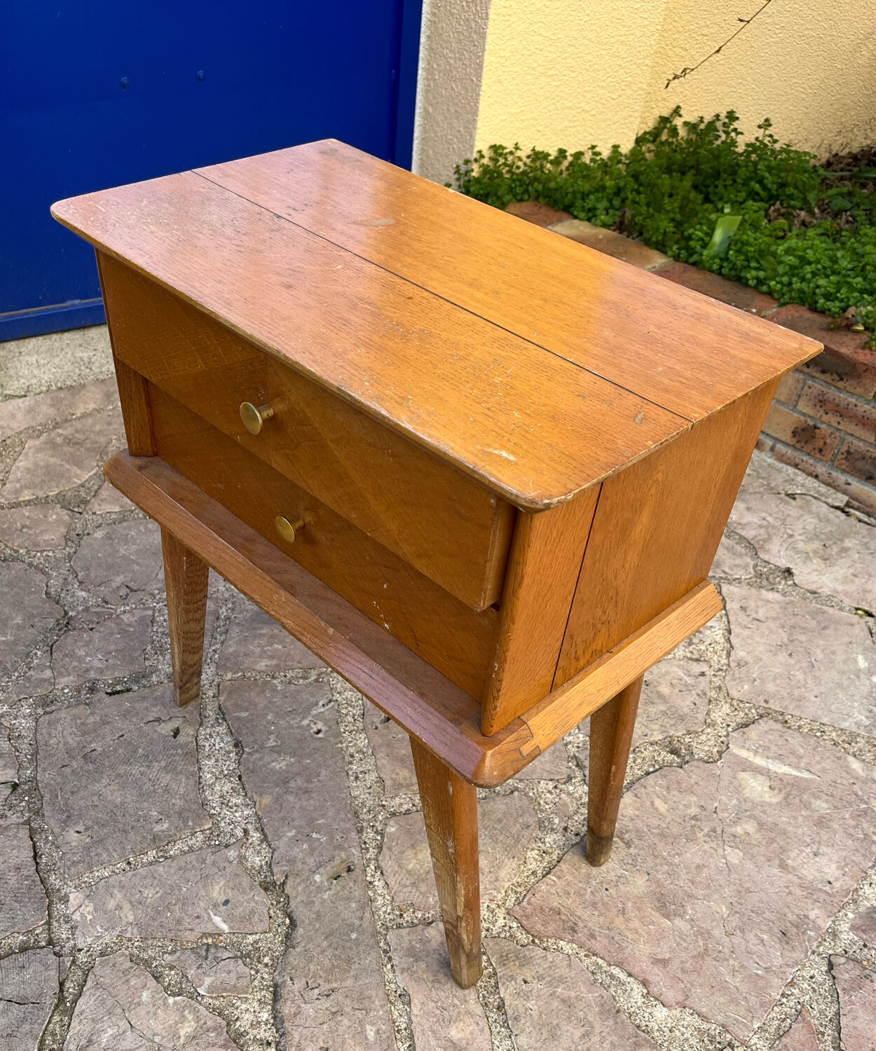 Wooden bedside table