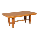 French Art Deco dining table in sycamore, style of André Arbus, c. 1940.