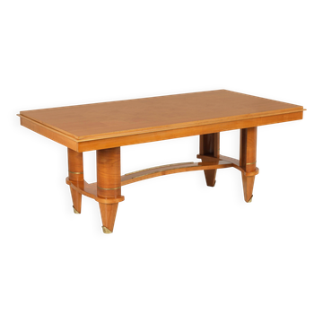 French Art Deco dining table in sycamore, style of André Arbus, c. 1940.