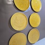 6 Sarreguemines water lily plates