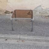 Vintage coffee table chrome and smoked glass